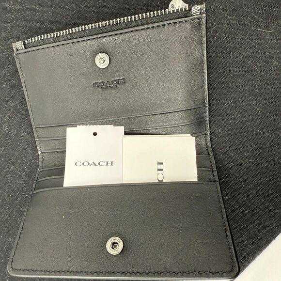 Coach Slim Bifold Card Wallet Signature Canvas leather F78673 - Picture 7 of 9